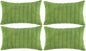 Fancy Homi 4 Packs Boho Lime Green Decorative Throw Pillow Covers 12x20 Inch for Couch Bed Sofa, Rustic Modern Farmhouse Home Decor, Soft Plush Corduroy Cute Rectangle Cushion Case 30x50 cm