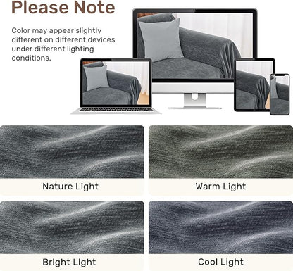 Sectional Couch Covers, 2 Pieces Washable L Shaped Couch Covers Sofa Blanket for Dogs Pet Friendly Sectional Sofa Slipcovers Furniture Covers,71"x118"+91"x134",(XXX-Large,Dark Gray)