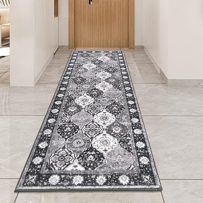 HEBE Hallway Runner Rug 2'x6' Washable Vintage Distressed Area Rugs Non Slip Laundry Rug Runner Boho Floor Carpet Runners for Hallways Entryway Laundry Room Kitchen Bathroom