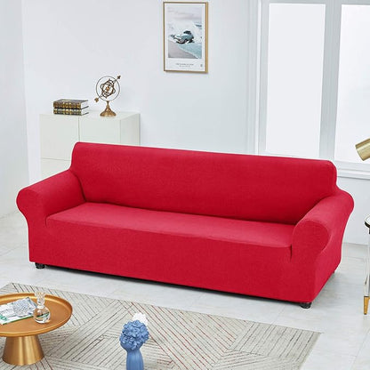Joccun Christmas Stretch Loveseat Couch Cover Slipcover, 1-Piece Sofa Cover for 2 Cushion Couch Spandex Jacquard Washable Furniture Protector Cover for Living Room,Kids,Pets（Loveseat,Ruby）