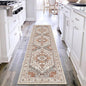 Yamaziot Washable Runner Rug, 2x8 Non-Slip Boho Vintage Hallway Rug Runner with Rubber Backing, Low Pile Faux Wool Distressed Carpet Runner for Bedroom, Kitchen, Laundry, Entrance, Ginger Grey
