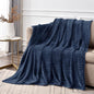 BEDELITE Fleece Throw Blanket for Couch – 3D Ribbed Jacquard Soft and Warm Decorative Fuzzy Blanket – Cozy, Fluffy, Plush Lightweight Navy Throw Blankets for Bed, Sofa, 50x70 inches