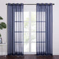 NICETOWN Sheer Curtains for Living - Long Voile Window Drapes Panels 84" for Patio/Boy Room/Master Bedroom/Sliding Door (54" W, Dark Blue, Set of 2)