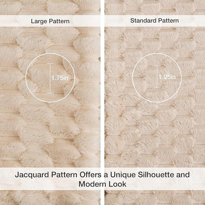EXQ Home Fleece Throw Blanket for Couch and Bed, 3D Imitation Large Turtle Shell Jacquard Decorative Blankets, Plush Lightweight Fuzzy Flannel Blanket Suitable for All Seasons (50"×60",Beige)