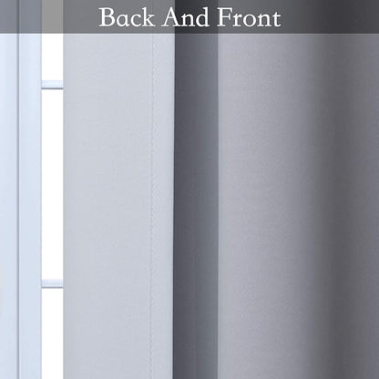 SimpleHome Ombre Room Darkening Curtains for Bedroom, Gradient Black to Grey White Light Blocking Thermal Insulated Grommet Window Curtain/Drapes for Living Room,2 Panels, 42x63 inches Length