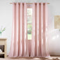 NICETOWN Thick Linen Light Pink Curtains for Kids Room, Grommet Flax Linen Privacy Added with Light Filtering Window Treatments for Girls Room, W55 x L96, 2 Panels