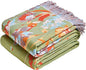 MSGKV Boho Throw Blanket 60"x80" Floral 100% Cotton Blanket with Flower and Butterfly for Bed Couch Spring Breathable Lightweight Farmhouse Twin Blankets Home Decor Muslin