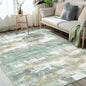 BEIMO 3x5 Rugs for Entryway Entrance Kitchen, Machine Washable Modern Abstract Soft Area Rug, Low Pile Indoor Floor Carpet with Non Slip Backing, Light Green/Cream