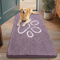 Smiry Dog Door Mat for Muddy Paws, Absorbent Dirt Trapper Non Slip Quick Dry Washable Chenille Mat for Mud Dogs, Entry Rug for Indoor and Outdoor (48x30 Inches, Deep Plum and White)