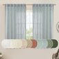 LAMIT Greyish Blue Linen Curtains 45 Inches Long for Bedroom, Light Filtering Panels Back Tab and Rod Pocket Neutral Drapes for Kitchen/Window/Loft Room, 52 x 45 Inch, 2 Panels