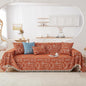 HANDONTIME Boho Aztec Sofa Slipcover for Sofa/Couch Farmhouse Geometric Couch Protector for Dogs with Tassel Brick Orange Couch Covers Sofa Cover for Dogs Cats Kids Bohemian Sofa Décor, 71" X150"