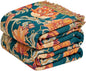 MSGKV Boho Throw Blanket for Couch Chair 100% Cotton Floral Bird Blanket 50"x60" Sofa Blankets Muslin Spring Breathable Lightweight Farmhouse Blankets Home Decor All Seasons