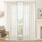 LAMIT Semi Sheer Linen Curtains 96 inches Long 2 Panels Set, Light Filtering Semi Sheer Panels Back Tab and Rod Pocket Floor to Ceiling Curtains for Bedroom/Living Room, Cream, 52 x 96 Inch