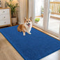 OLANLY Dog Door Mat for Muddy Paws 54x32, Absorbs Moisture and Dirt, Absorbent Non-Slip Washable Doormat, Quick Dry Chenille Mud Mat, Entry Indoor Entryway Carpet for Inside Floor, Deep Navy Blue