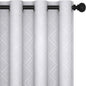 Deconovo White Room Darkening Curtains for Kitchen Nursery Office (52x63 Inch, Silver Grey/Geometry, 2 Panels) Thermal Insulated Soundproof Drapes for Bedroom Living Room