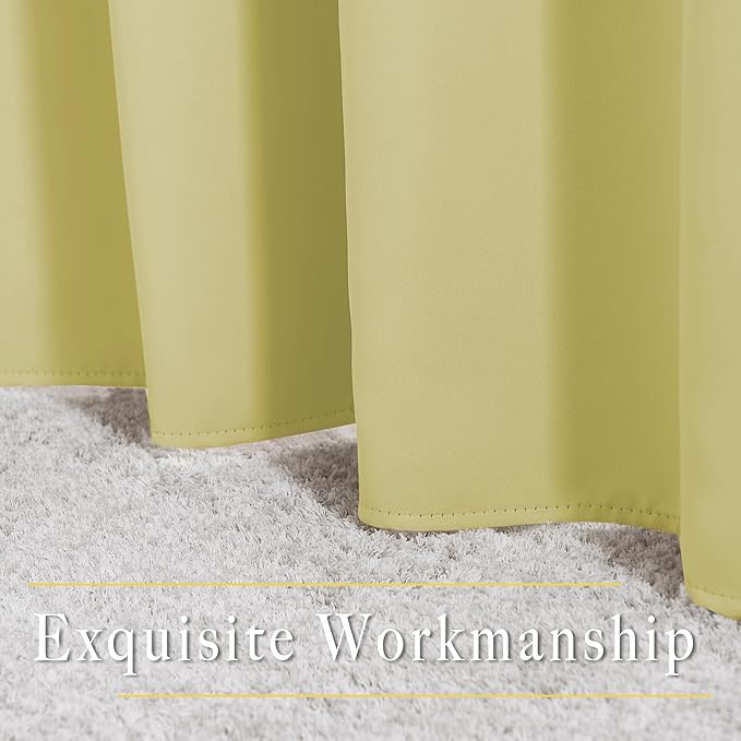 NICETOWN Living Room Window Curtain Drapes Extra Long & Wide - Living Room Panels Grommet Top Window Treatment for Hall & Guest Room (W80 x L108, Paler Yellow, 2 Pieces)