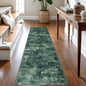 IOHOUZE Abstract Runner Rug 2x8 Ft Washable Runners for Hallways, Non Slip Kitchen Runner Printed Faux Wool Entryway Runner Indoor, Modern Abstract Floor Carpet for Hall Kitchen Bedroom, Dark Green