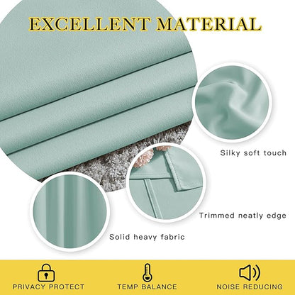 NICETOWN Blackout Curtain Panels 72 - Window Treatment Energy Saving Thermal Insulated Solid Grommet Blackout Drapes for Living Room (Aqua Blue, 1 Pair, 46 by 72-Inch)