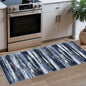 Lansny Modern Abstract Runner Rug 2x5, Navy Blue Washable Entryway Kitchen Runner Non-Slip Soft Hallway Rug Runner Thin Print Faux Wool Carpet for Bedroom Laundry Room Indoor