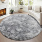 ONASAR Round Rugs 5ft for Bedroom Living Room, Fluffy Tie-Dyed Light Grey Circle Area Rug for Kids Girls Boys Teen, Soft Plush Shaggy Carpet for Nursery Dorm Classroom Playroom Home Decor Aesthetic