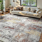 Living Room Rug 7x10 Beige Area Rugs Machine Washable Abstract Boho Large Rug Non-Slip Non-Shedding Faux Wool Indoor Vintage Carpet for Bedroom, Classroom, Dining Room, Kids Playroom