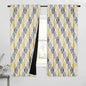 Beauoop 100% Blackout Curtains 63 Inches Long 2 Panels for Bedroom Living Room Yellow Grey Moroccan Geo Room Darkening Thermal Insulated Soundproof Rod Pocket Back Tab Window Treatments Drapes, 50x63