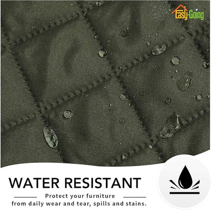 Easy-Going Oversized Recliner Cover Reversible Couch Cover Sofa Cover for Living Room Water Resistant Furniture Protector with Elastic Straps for Pets Dog (Oversized Recliner, Army Green/Beige)