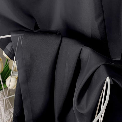 OVZME Black Sheer Curtains 78 Inches Long 2 Panels - Soft Light Filtering Window Sheer Panels for Living Room/Bedroom, Top Dual Rod Pocket, 1 Pair, Each 42Wx78L Inches