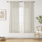 Nanspring Mousse White Linen Curtains 63 Inch Length for Living Room Luxury Light Filtering Semi Sheer Curtain Back Tab Simple Modern Elegant Coastal Decor Drapes for Bedroom Office 52x63, 2 Panels