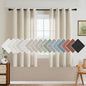 H.VERSAILTEX Living Room Linen Curtains Home Decorative Nickel Grommet Curtains Privacy Added Energy Saving Light Filtering Window Treatments Draperies for Bedroom, Ivory, 2 Panels, 52 x 63 - Inch