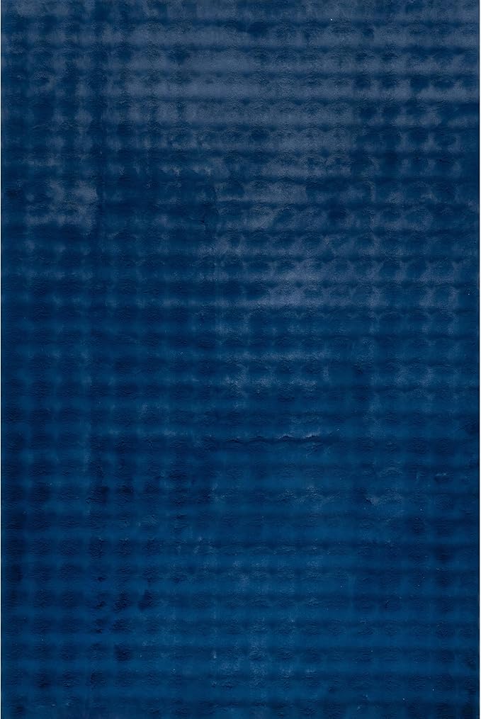 Nuloom Jeni Navy, 5' x 8', Solid Faux Rabbit, Fluffy and Cozy, High Traffic, Stain Resistant, Easy Clean, Durable Washable Area Rug for Bedroom, Living Room, Dining, Den, Foyer, Entryway