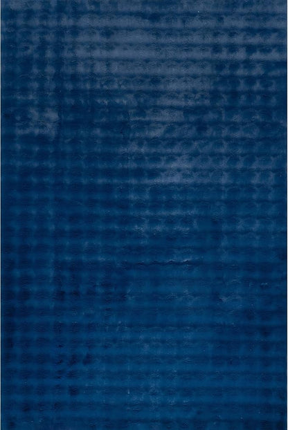 Nuloom Jeni Navy, 5' x 8', Solid Faux Rabbit, Fluffy and Cozy, High Traffic, Stain Resistant, Easy Clean, Durable Washable Area Rug for Bedroom, Living Room, Dining, Den, Foyer, Entryway
