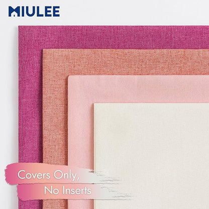 MIULEE Pack of 4 Decorative Outdoor Throw Pillow Covers Linen Waterproof Pillow Covers Spring Valentine Farmhouse Cushion Cases for Patio Garden Tent Balcony Couch Sofa 16x16 inch Pink