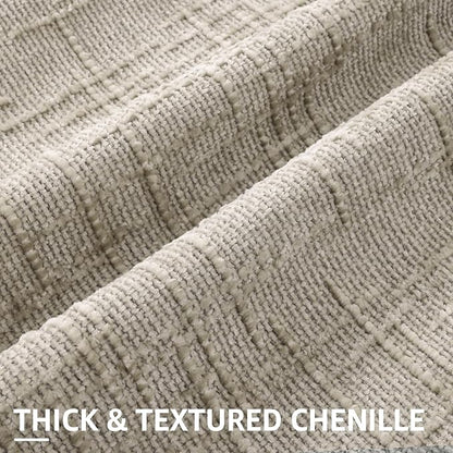 decorUhome Light Brown Chenille Throw Pillow Covers 20x20 Set of 2 Textured Soft Cozy Slubby Couch Pillow Covers Modern Farmhouse Boho Decorative Pillow Cases for Bed Sofa Living Room