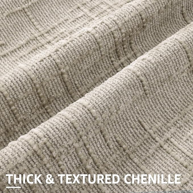 decorUhome Light Brown Chenille Euro Sham Throw Pillow Covers 26x26 Set of 2 Textured Soft Cozy Slubby Couch Pillow Covers Modern Farmhouse Boho Decorative Pillow Cases for Bed Sofa Living Room
