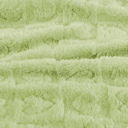 Yurhap Fleece Baby Blanket Heart Checkered Blanket, Ultra Soft Cozy Baby Blankets for Boys Girls, Fluffy Infant Toddler Newborn Receiving Blankets for Crib Stroller 30”×40” (Green)