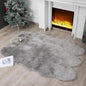 linmopm Faux Fur Rug Sheepskin Shag Fluffy Fuzzy Grey 4x6 ft Rugs for Bedroom Bedside Bed Floor Living Room Plush High-Density Cushion Carpet Super Sofa Cover