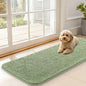 OLANLY Dog Door Mat for Muddy Paws 47x17, Absorbs Moisture and Dirt, Absorbent Non-Slip Washable Doormat, Quick Dry Chenille Mud Mat for Dogs, Entry Indoor Entryway Carpet for Inside Floor, Sage Green