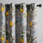 Topfinel Gray Patterned Curtains 96 Inch Long for Living Room, Bedroom Blackout Elegant Vintage Botanical Floral Hummingbird Drapes Grommet Window Treatments for Sliding Door 2 Panel 96 Inch Length