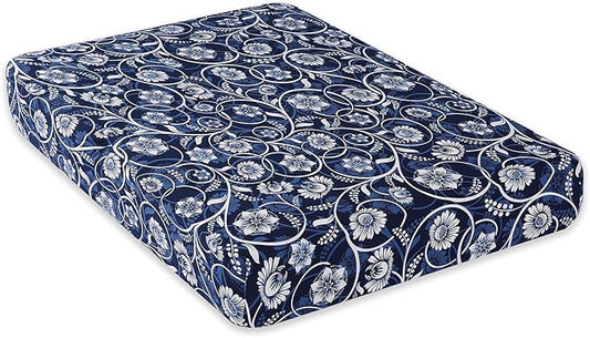 hyha Printed Couch Cushion Covers, Floral Sofa Covers Washable for 2 Cushion Couch, Stretch Pattern Outdoor Cushion Covers for Patio Furniture with Elastic Bottom(Medium, Baroque)