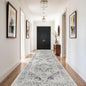 4x10 Washable Hallway Runner Rug - Wide Kitchen Runners Vintage Low Pile Carpet Soft Thin Floor Runner with Rubber Backing for Entryway Bedroom Living Room Home Decor (Distessed Grey)