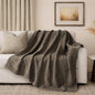 EVERGRACEHOME Modern Checkered Chenille Throw Blanket, Soft Cozy Plaid Knitted Blanket for Sofa & Couch, Decorative Knit Throw for Bed and Living Room, Mocha Brown, 60" x 80"