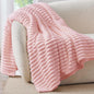 BEDELITE Twin Blanket for Couch & Bed, 300GSM Soft & Warm Fleece Blanket, Decorative and Giftable Striped Pink Blankets for Women, Men, 60"x80"
