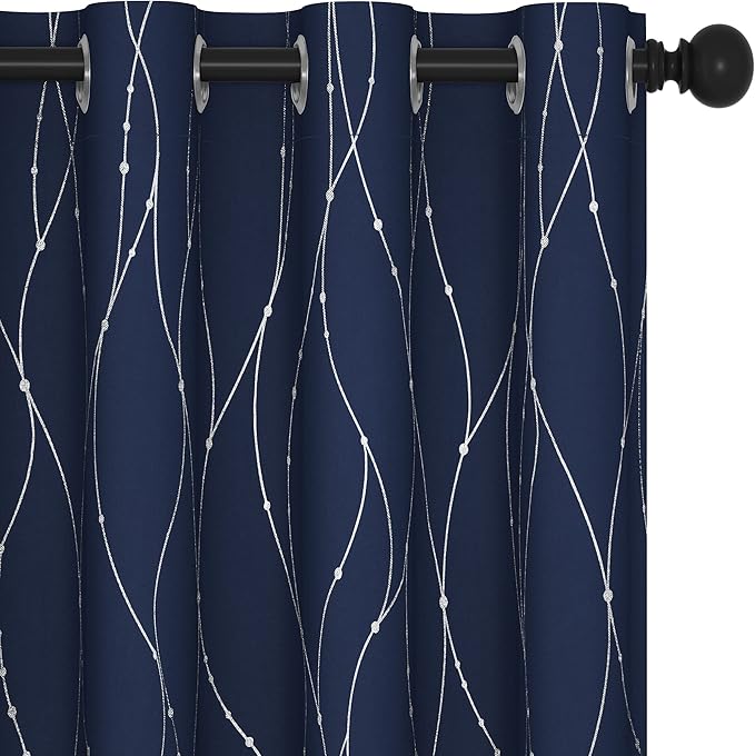 Deconovo Floor to Ceiling Curtains, Blackout Drapes 108 Inches Long, Soundproof Thermal Insulated Curtain Panel for Sliding Door, Grommet Top, Machine Washable Drape for Living Room Bedroom Office