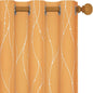 Deconovo Halloween Curtains, Blackout Drapes, Thermal Insulated Soundproof Curtain with Silver Wave Dots Print, 42 x 63 Inch, Machine Washable Panels for Bedroom Living Room Party, Set of 2, Orange