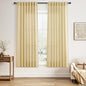 Nanspring Cream Yellow Linen Curtains 63 Inch Length for Living Room Light Filtering Modern Farmhouse Semi Sheer Curtains Back Tab and Rod Pocket Privacy Curtain for Bedroom Office 52x63, 2 Panels
