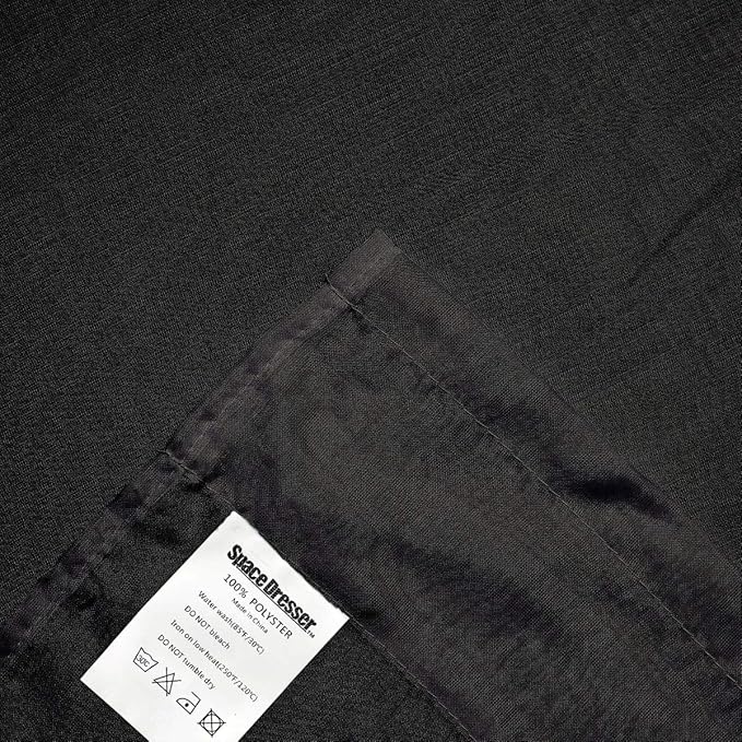 SpaceDresser Black Sheer Curtains 4 Panels Rod Pocket Semi-Sheer Curtain 54 Inches Long Light Filtering Voile Window Drapes for Bedroom Living Room Kitchen, Each 52W x54L