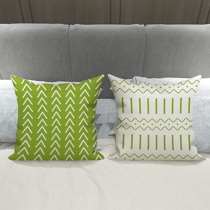 YCOLL Pillow Covers 16x16 Set of 4, Modern Sofa Throw Pillow Cover, Decorative Outdoor Linen Fabric Pillow Case for Couch Bed Car, Sage Green