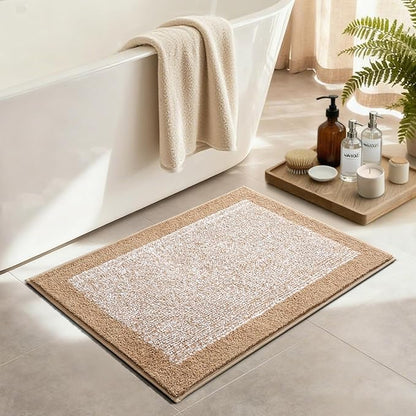 36x24 Large Bathroom Rugs Washable Non Slip, Beige Bath Mat for Bathroom Floor Tub, Soft Absorbent Quick Dry Mats for Shower, Bathtub,Home Decor