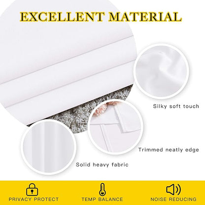 NICETOWN Pure White Curtains 2 Panels 84 inches Long for Bedroom, 50% Light Blocking Grommet Window Treatment for Living Room, W52 x L84